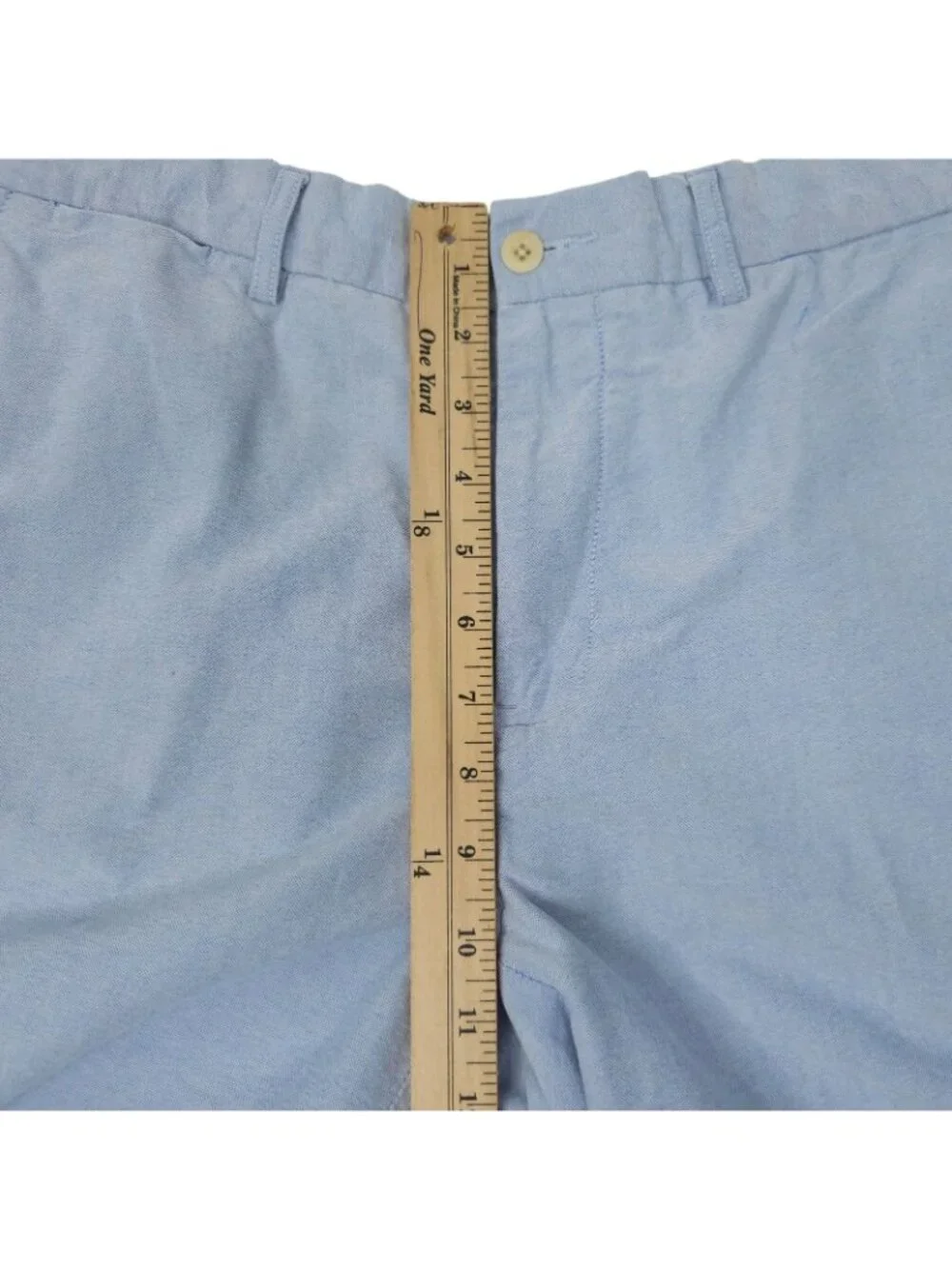 Polo Ralph Lauren Shorts Mens 34 Blue Chambray Chino Flat Front Casual Preppy